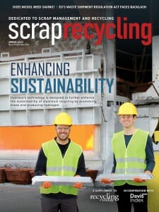 Magazine cover for Scrap Recycling featuring two men from Hydrova a TST partner